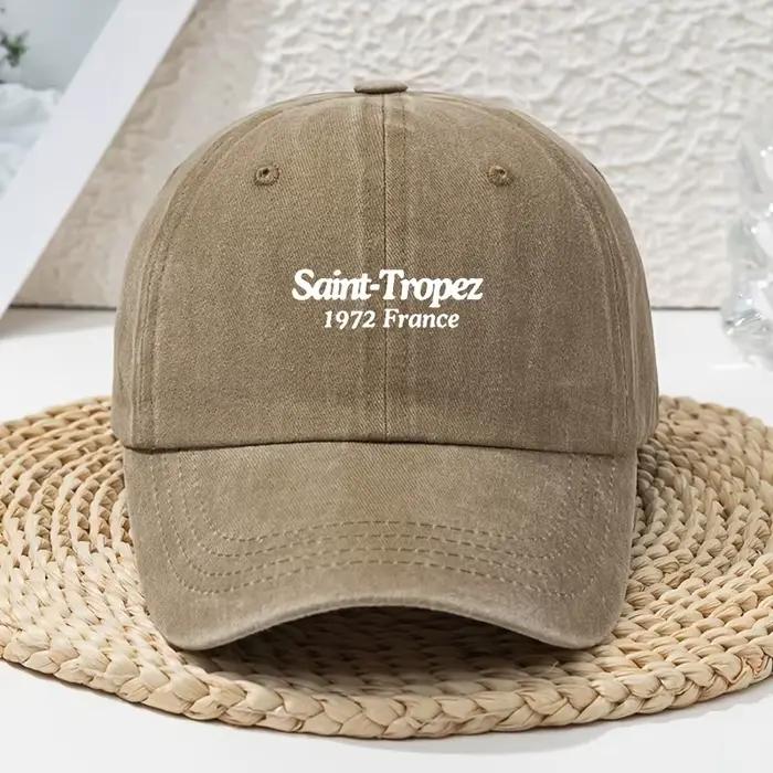 Casquette de baseball unisexe Saint-Tropez blanche à imprimé lettres