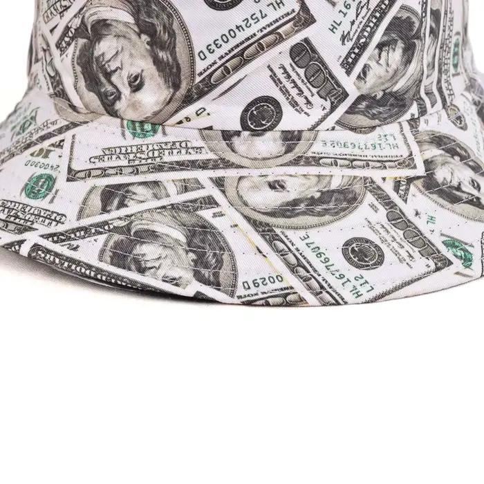 Chapeau unisexe Bocca Dollar imprimé dollar double face réversible pour homme et femme style sport été hiver occasions décontractées alpinisme tourisme sport plein air