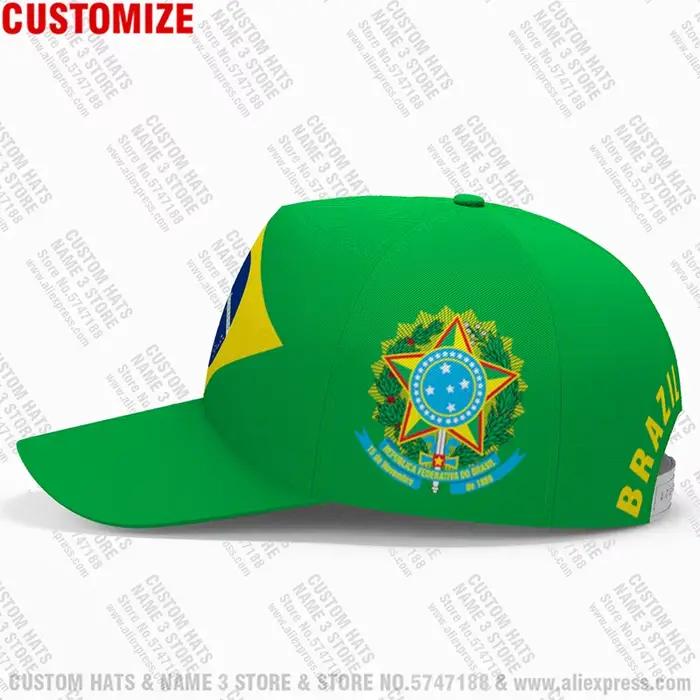 Casquette de baseball du Brésil avec nom, numéro et logo pour hommes et femmes, idéale pour supporter l'équipe nationale, voyages, matchs de football et occasions spéciales