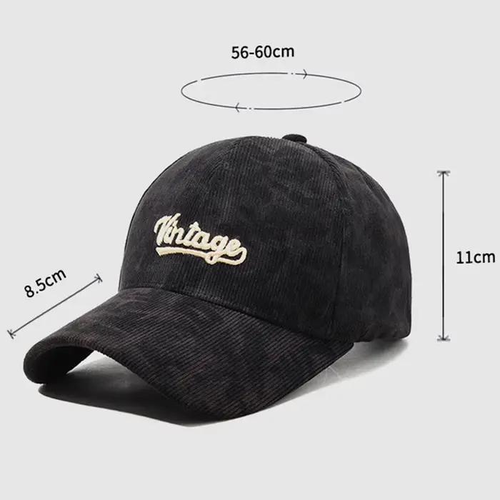 Casquette en velours côtelé marron vintage FS pour hommes