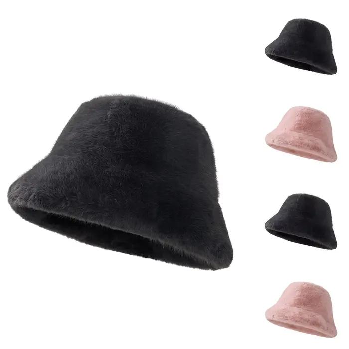 Chapeau polaire épais pour femmes, chaud et polyvalent, fourrure moelleuse, chapeau de pêcheur, protection des oreilles en peluche, solide, à la mode, hiver 2022