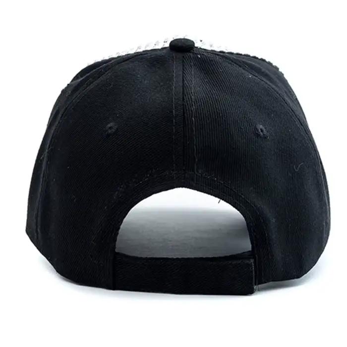 Casquette de baseball simple avec incrustation de diamants pour femme