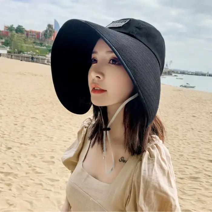 Chapeau de protection solaire coton pour femmes, visière sportive, chapeau d'été à grand bord, protection UV moderne et respirant