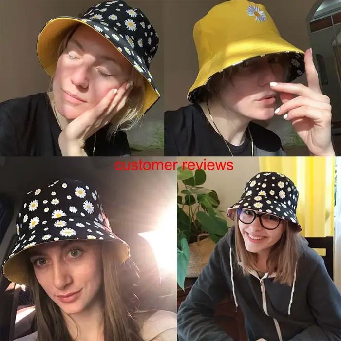 Chapeau seau d'été marguerites pour femmes