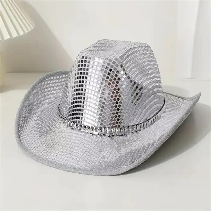 Casquette Cowboy à thème Disco avec paillettes brillantes