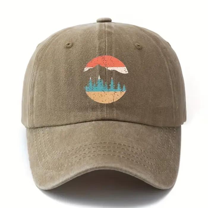 Chapeau de baseball imprimé coucher de soleil de montagne pour hommes et femmes