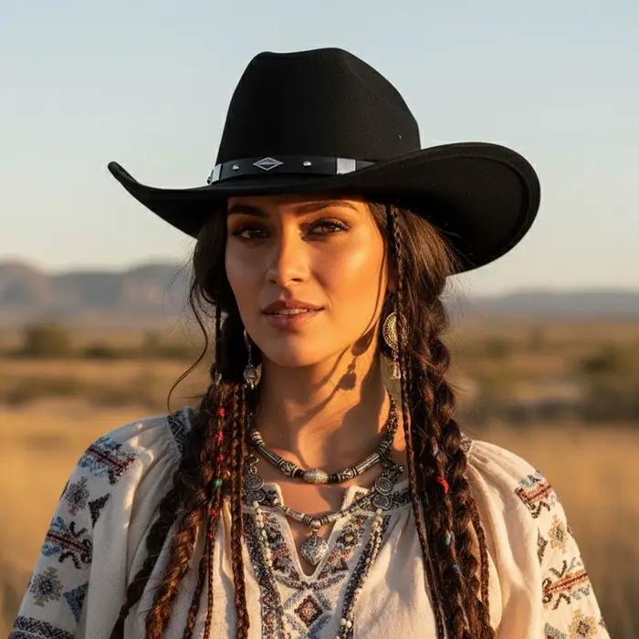 Chapeau Western Vintage avec Ceinture