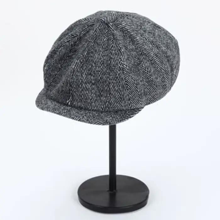 Bérets VORON en polyester style rétro avec motif plaid pour hommes et femmes, idéal pour le printemps et l'automne, accessoire décontracté et mode pour homme
