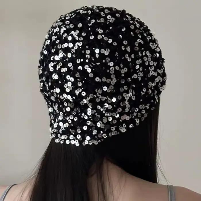 Nouveau paillettes creux pull chapeaux femmes été et automne voyage Photo atmosphère polyvalent décontracté Y2K bonnets
