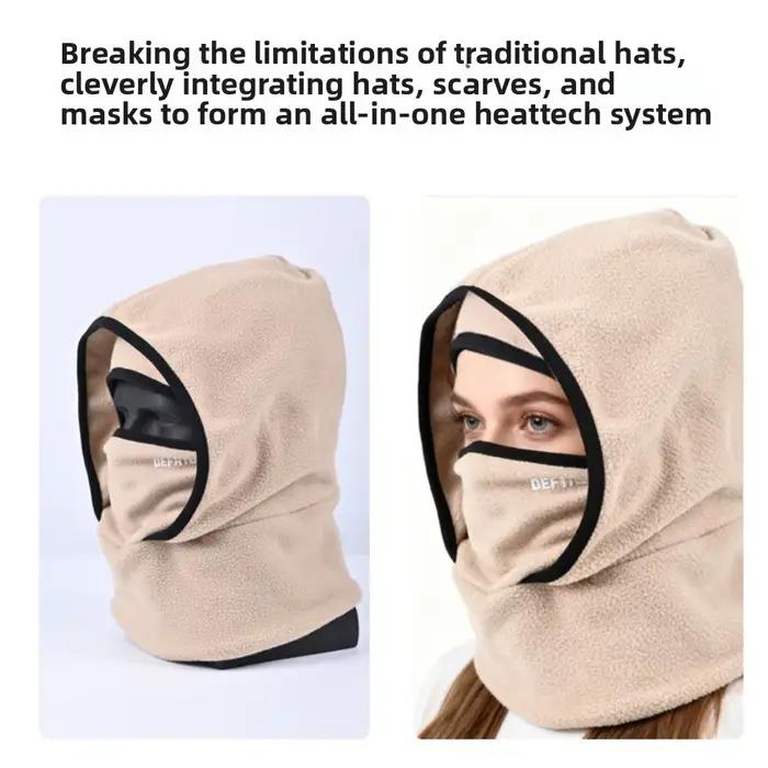 Cagoule Double couche casquette de cyclisme polaire résistant au froid chapeau chaud masque Protection du cou