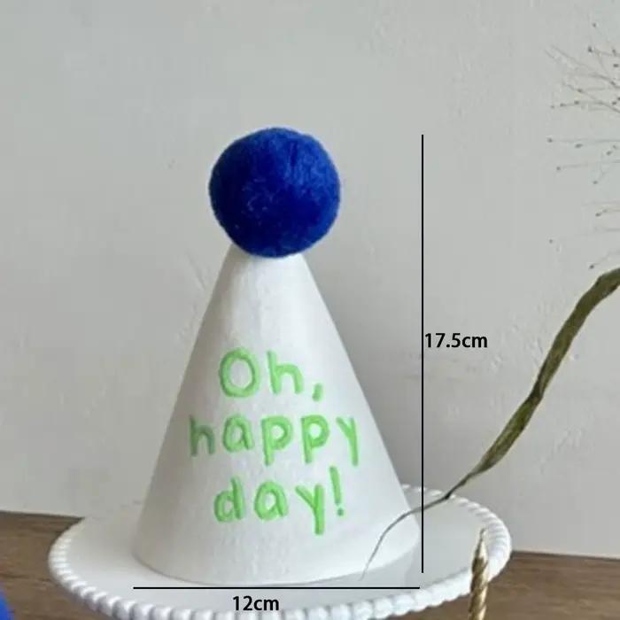 Chapeau d'anniversaire amusant dessiné à la main en tissu non tissé, chapeau d'anniversaire à motifs graffiti, chapeau de princesse pour célébration d'anniversaire