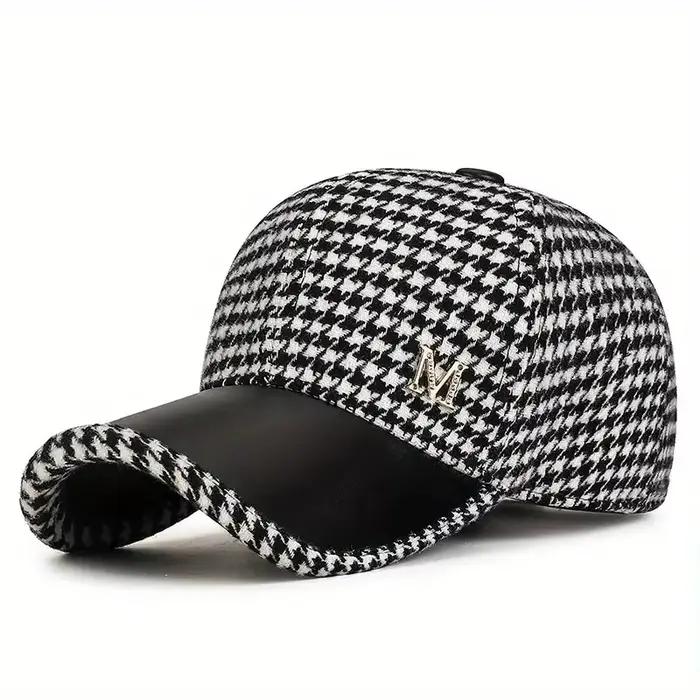 Casquette de baseball pied-de-poule