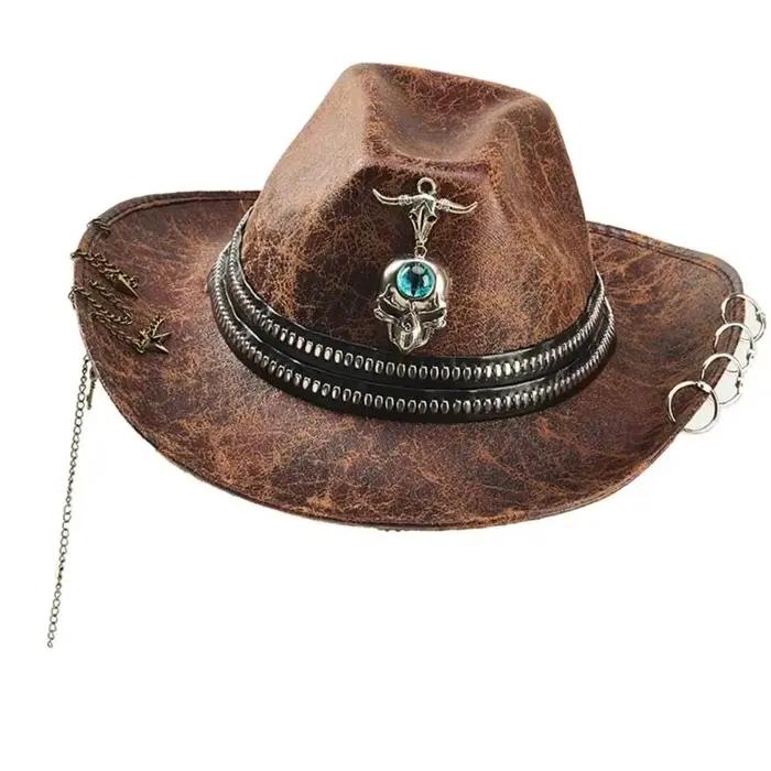 Casquette à thème gothique moderne 39BB avec accents métalliques pour les amateurs mode
