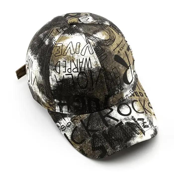 Casquettes de baseball FS noires et rouges style graffiti pour hommes