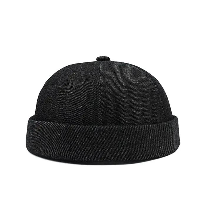 Bocca dessin animé chien broderie Docker casquette sans bords casquettes sans visière Denim réglable chapeau chapeaux hommes femmes mode rue en plein air