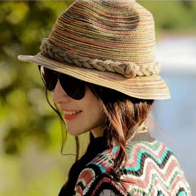 Chapeaux d'été en paille avec nœud pour femmes et hommes