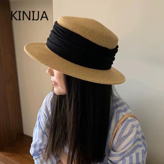 Chapeau de paille vintage français pour femme