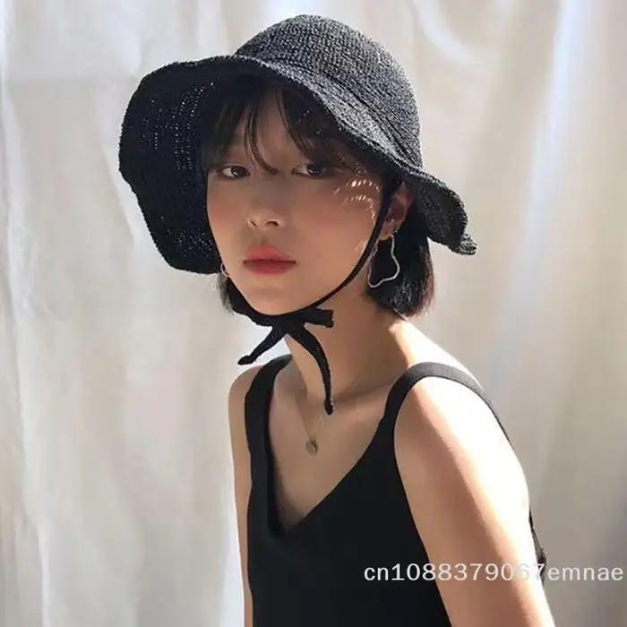 [ZYAS] Chapeaux de soleil en lin et paille pour femmes