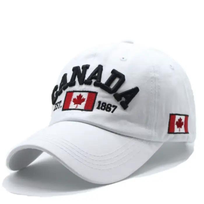 Casquette de baseball ajustable « I Love Canada » avec drapeau imprimé