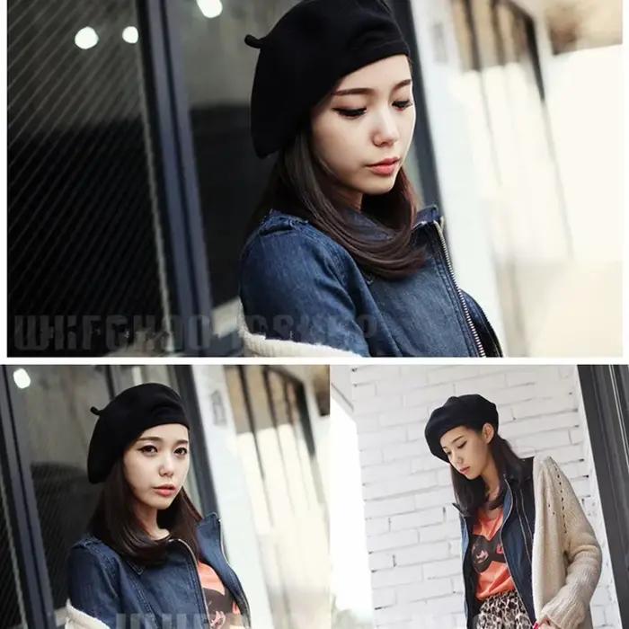 Bérets en Laine Style Artistique Français Élégants et Confortables Casquette Douce Rétro Uni pour Femmes Occasions Décontractées