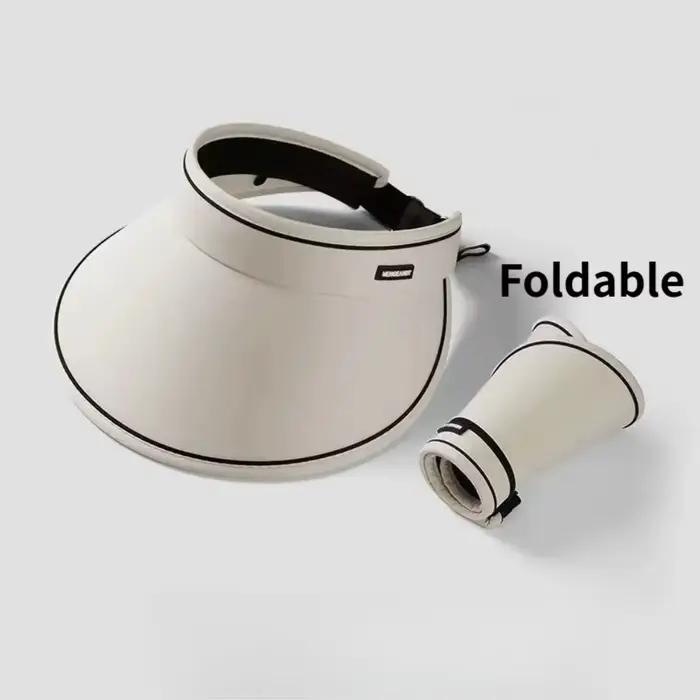 Chapeau de soleil portable à grandes bords rétractables pour femmes et hommes, protection solaire, style sport, polyester, voyage, plage, vélo, quatre saisons