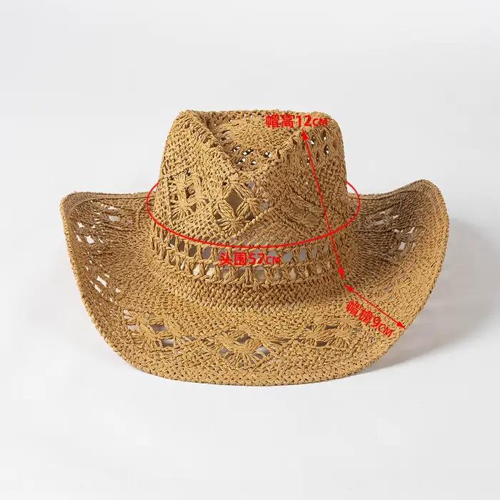 Chapeau de paille Cirboy unisexe pour hommes et femmes, élégant et sportif, rouge, tissé à la main, fleur de malan, chapeau de soleil d'été, plage, printemps et été
