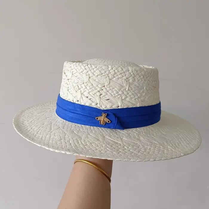 Chapeau de plage Bohème unisexe tissé à la main pour femmes et hommes vacances d'été protection solaire style sport occasions décontractées