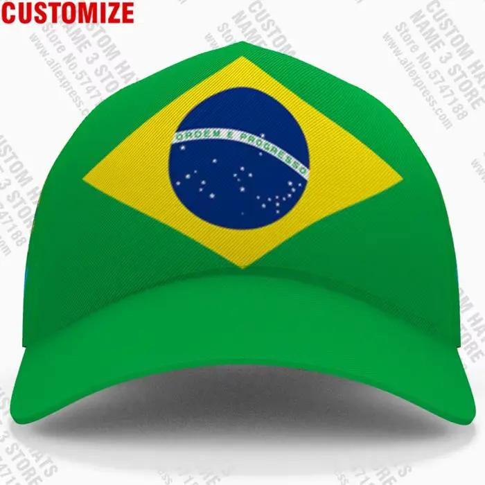Casquette de baseball du Brésil avec nom, numéro et logo pour hommes et femmes, idéale pour supporter l'équipe nationale, voyages, matchs de football et occasions spéciales