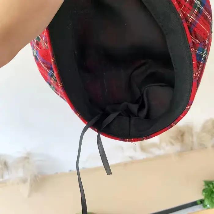 Boina xadrez rouge para homens e mulheres