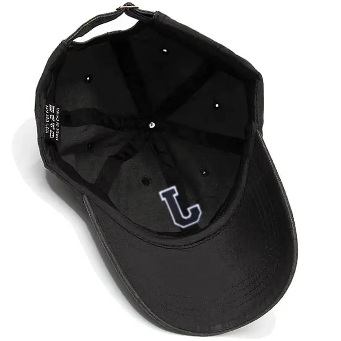 Lettre initiale A-Z broder casquette de Baseball pour hommes femmes lavé coton noir chapeau mode équipe Sport visières casquettes de relance