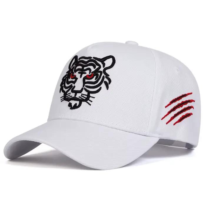 Casquette de baseball brodée tête de tigre pour hommes et femmes
