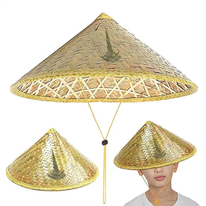Chapeau de paille chinois pliable et réglable