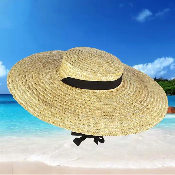 Chapeau de canotier à large bord pour femme