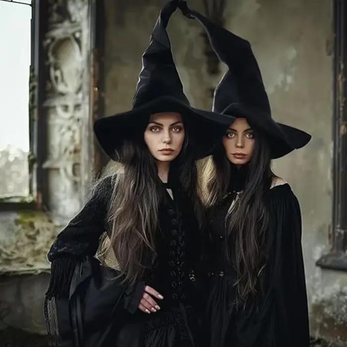 Chapeau de sorcière noir pour femme