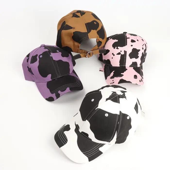 Casquette de baseball à motif vache à carreaux