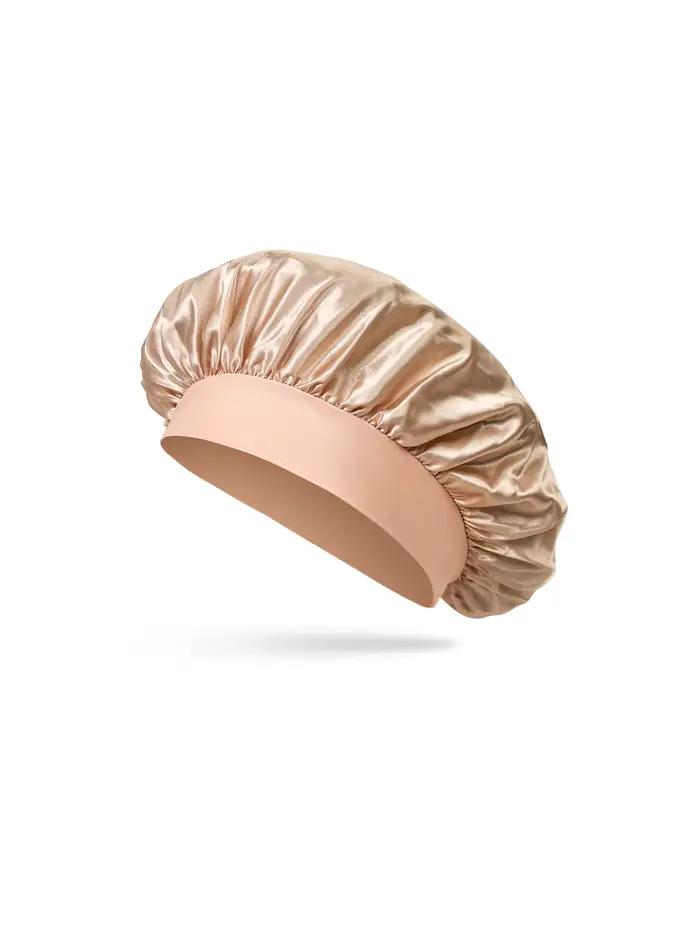 Bonnet en satin de polyester réglable pour enfants mignon avec ruban pour cheveux et couchage toutes saisons