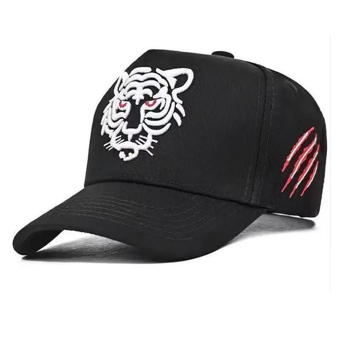 Casquette de baseball brodée tête de tigre pour hommes et femmes