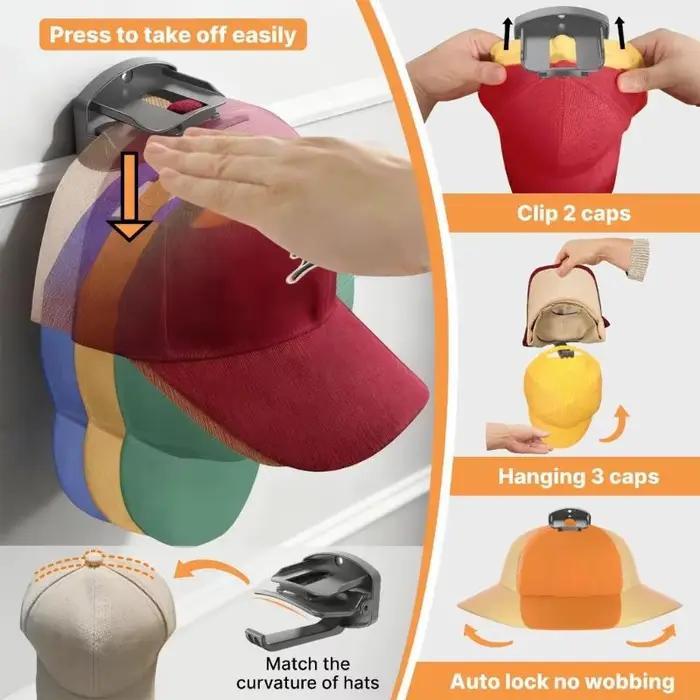 Porte-chapeau facile à déplacer pour l'organisation des casquettes