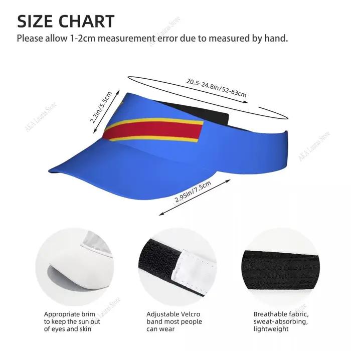 Casquette à visière supérieure vide avec drapeau de la république démocratique du Congo pour femmes et hommes