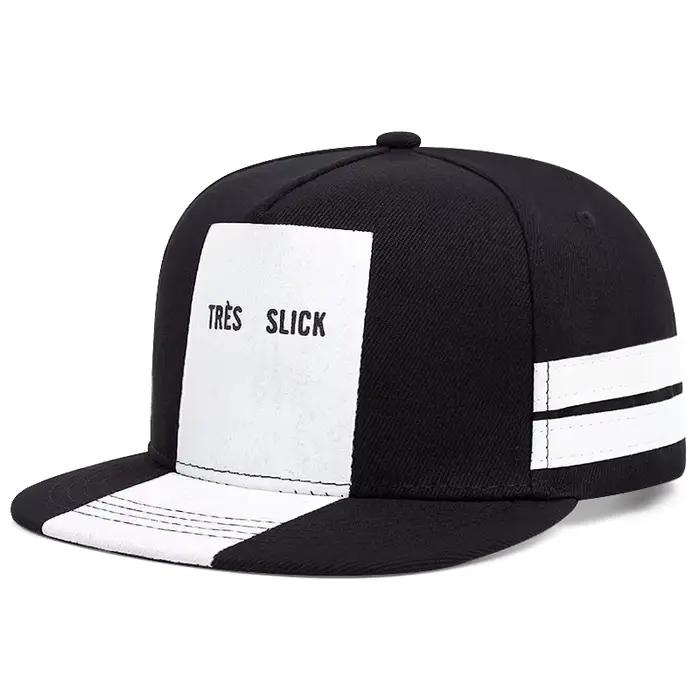 Nouveau TRES SLICK rayé bord plat chapeau rue HipHop chapeau de baseball unisexe sportif protection solaire ajustement réglable quatre saisons occasions décontractées