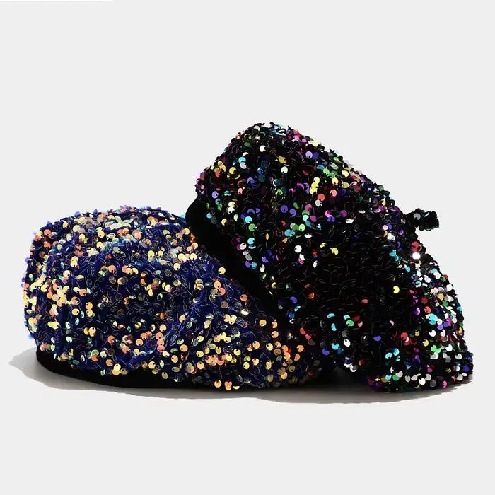 Béret à paillettes Vintage pour femmes