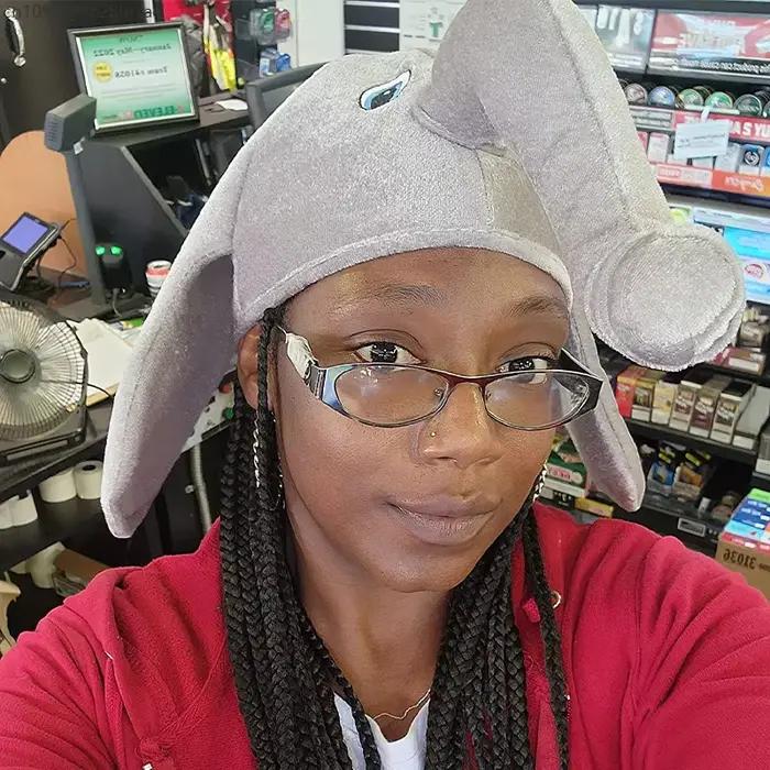 Adulte unisexe drôle Halloween Animal éléphant tronc casquettes en peluche