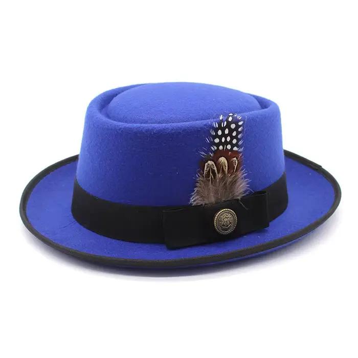 Billycock – chapeau melon en feutre à petit bord pour hommes et femmes