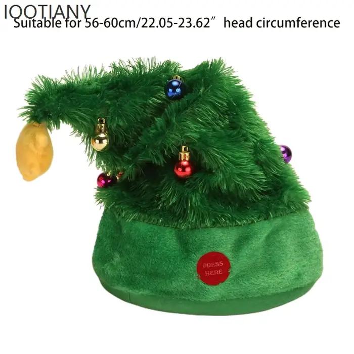 Chapeau de Noël Électrique Chantant et Dansant Balançoire Musique Accessoire Cosplay Pour Fêtes Occasions Spéciales
