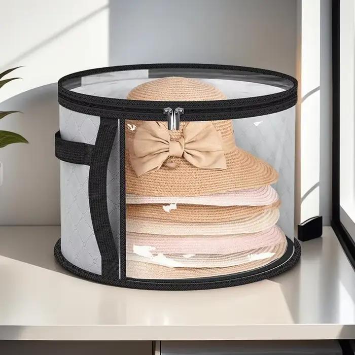 Boîte de rangement pour chapeaux pliable extra-large – Tissu non tissé durable
