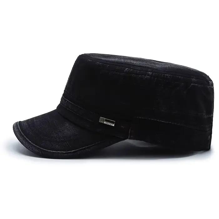 Chapeau militaire en coton délavé pour hommes et femmes