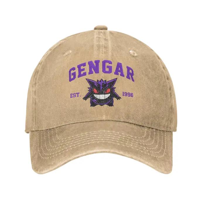 Casquette de baseball Gengar Kawaii en denim vieilli pour hommes et femmes accessoire de cosplay rétro kawaii occasions spéciales été