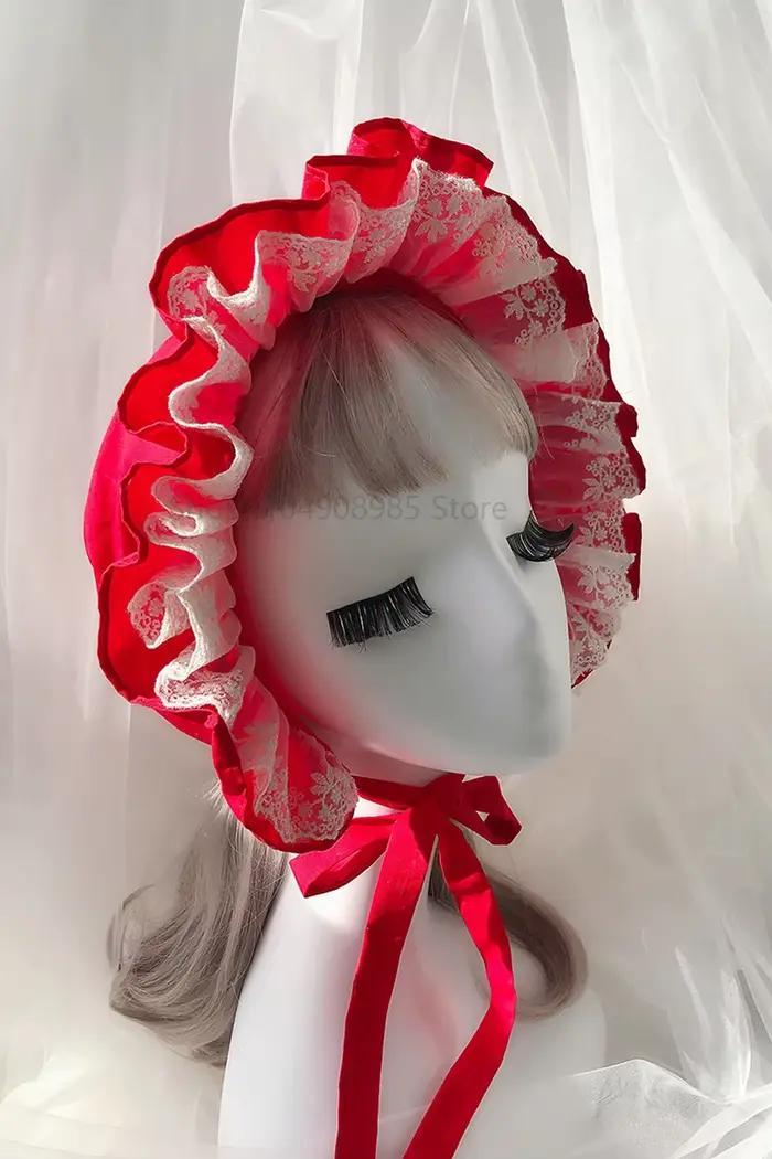 Bonnet à volants Lolita pour femmes et filles