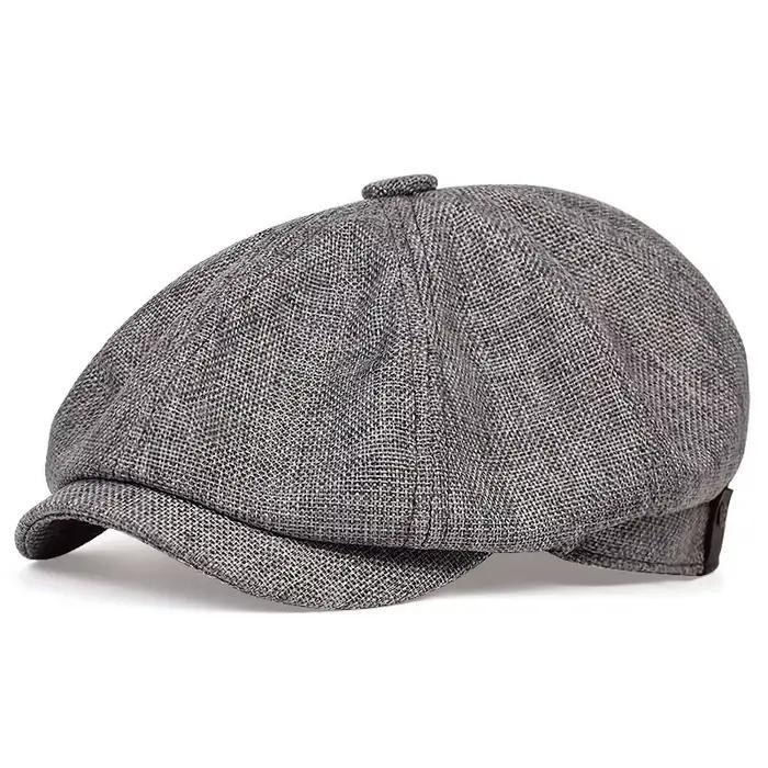 Casquette de Gavroche en lin rayé béret multifonction pour hommes style rétro occasionnels usage quotidien