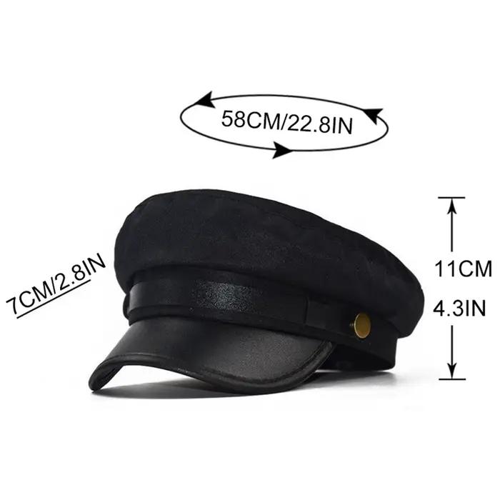 Chapeau unisexe en cuir PU